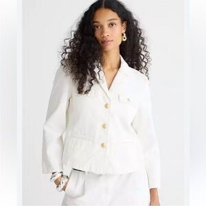 J Crew Blazer 4 Preppy Denim Jean Jacket White